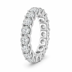 Balto aukso žiedas su deimantais – deimantinė juostelė (3,60 ct)