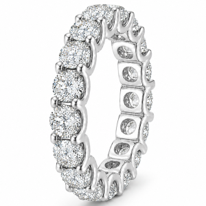 Balto aukso žiedas su deimantais – deimantinė juostelė (3,60 ct)