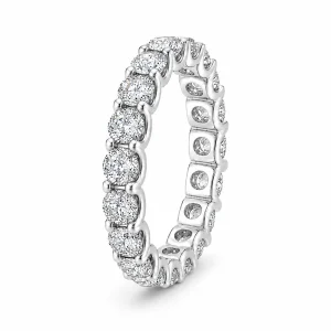 Balto aukso žiedas su deimantais – deimantinė juostelė (3,20 ct)