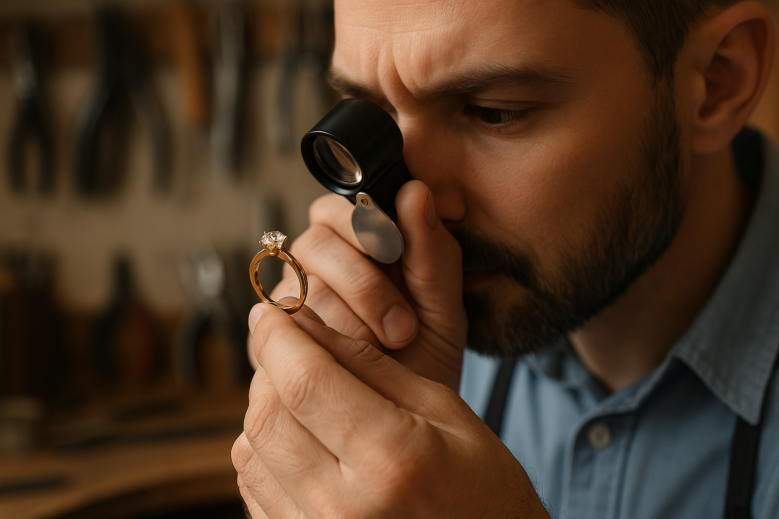 Juveliir kontrollib sõrmust