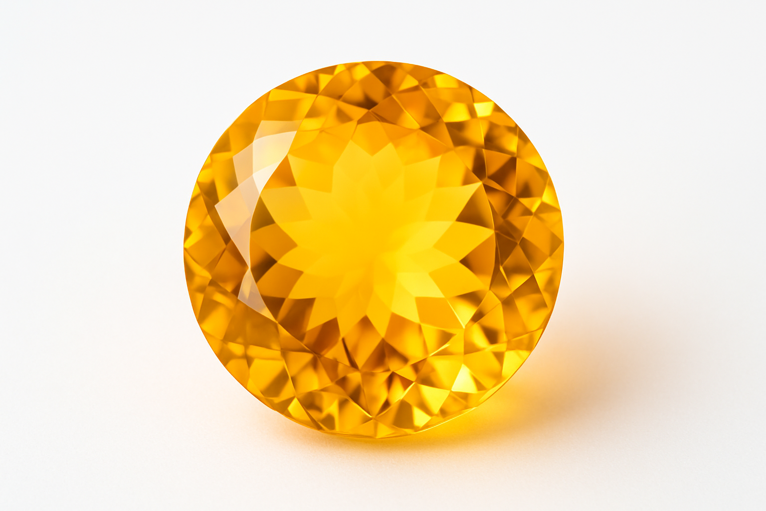 Apvalaus šlifo citrinas ant balto fono