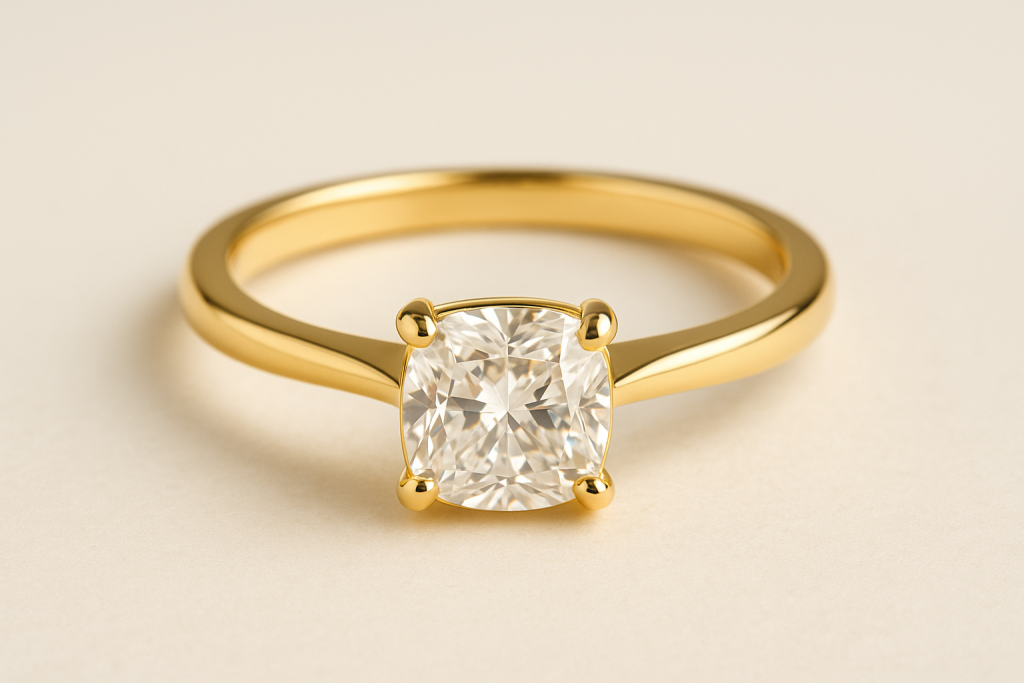 Sužadėtuvių žiedai su deimantais geltonas auksas