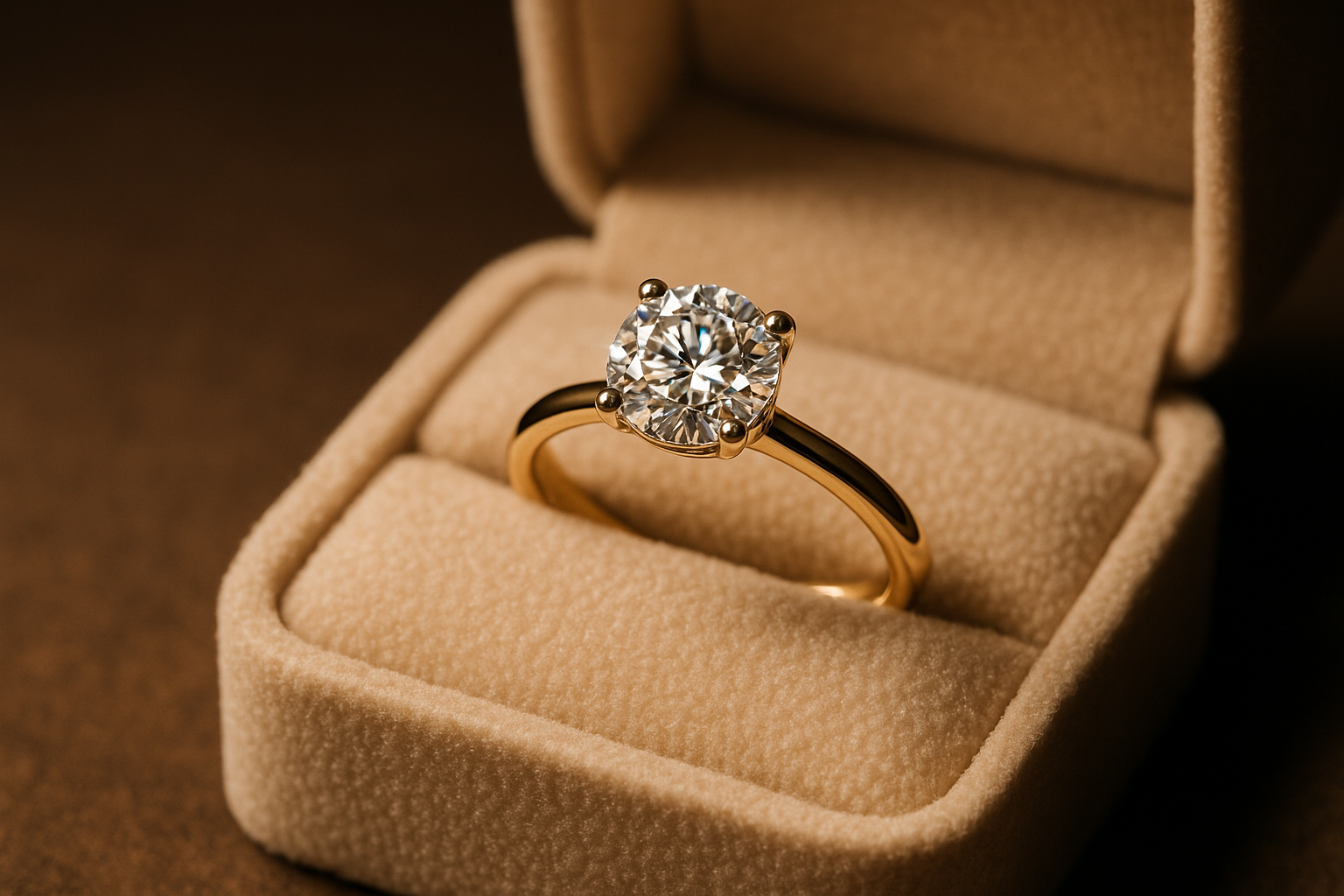 Klasikinis sužadėtuvių žiedas su briliantu