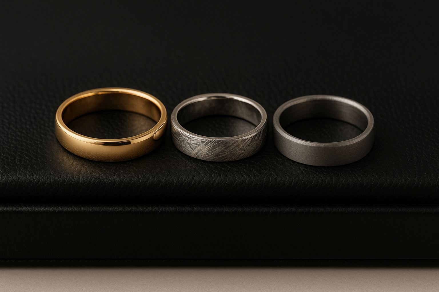 Vestuviniai žiedai su matiniu, poliruotu ir kaltu paviršiumi