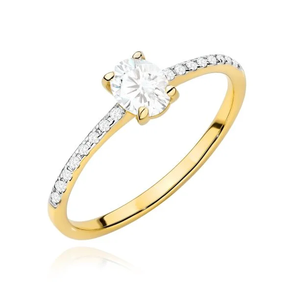 Modernus sužadėtuvių žiedas su lab deimantais ovalo formos