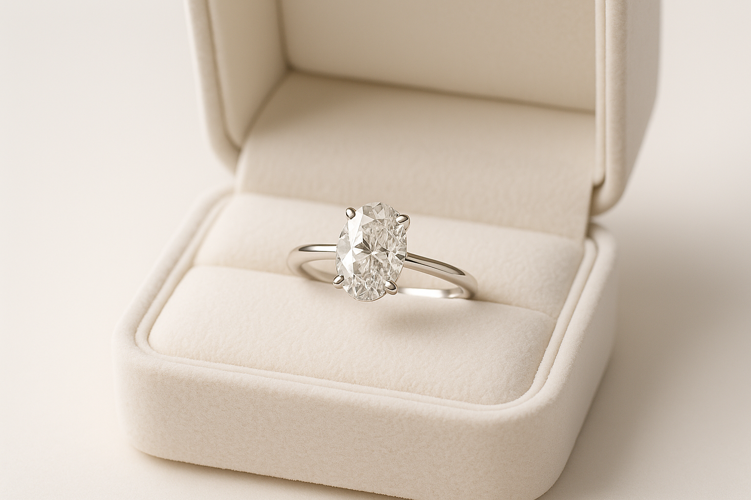 Žiedas su ovalios formos deimantu