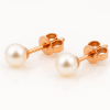 Auskarai su perlais 6 mm, raudonas auksas