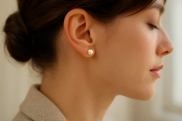 Auskarai su perlais 6 mm, vinukai