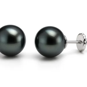 Juodi perlai - auskarai su perlais Tahiti 10 mm