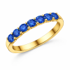 Žiedas juostelė su 7 safyrais baltas auksas geltonas auksas