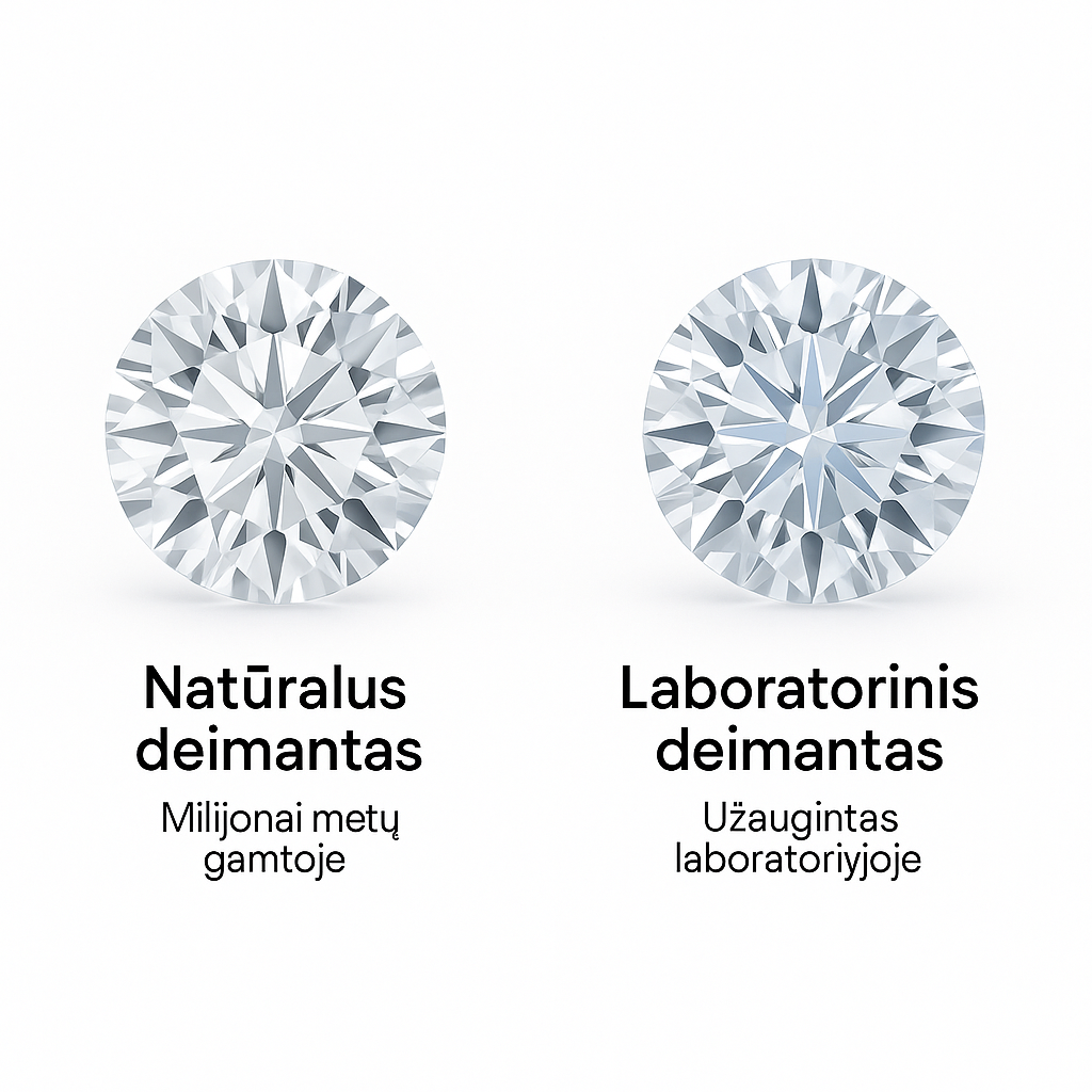 Natūralus deimantas ir Laboratorinis deimantas 