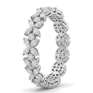 Deimantinė juostelė 35 Marquise & Round 8.90 karatai balto aukso
