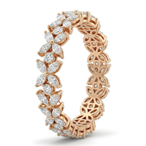 Deimantinė juostelė 35 Marquise & Round 8.90 karatai raudono aukso