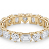 Deimantinė juostelė 5Emerald & 5Heart geltonas auksas