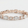Deimantinė juostelė 6 Marquise & 6 Princess deimantais 3.60 karatai raudonas auksas