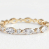 Deimantinė juostelė 6 Marquise & 6 Round 3.60 karatai geltono aukso