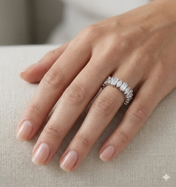 Deimantinė juostelė su 9 Marquise & 9 Baguette deimantais 4.50 karatų balto aukso
