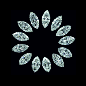 Žiedas juostelė su 13 Marquise 6.57 karatai
