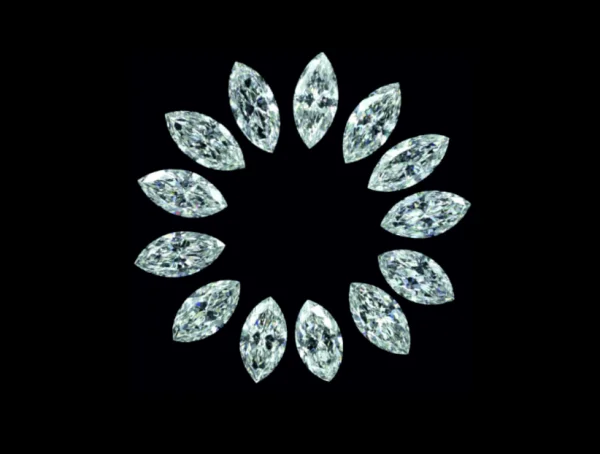 Žiedas juostelė su 13 Marquise 6.57 karatai