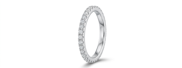 Deimantinė juostelė su laboratoriniais deimantais (0.50 ct) 1.50 mm balto aukso