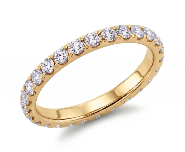 Deimantinė juostelė su laboratoriniais deimantais (0.70 ct) 1.80 mm geltonas auksas