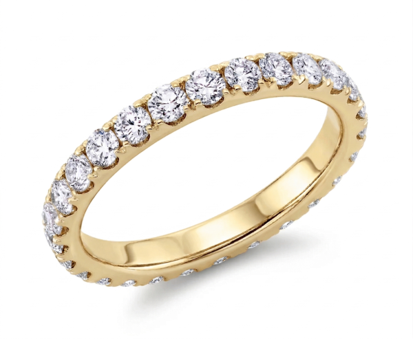 Deimantinė juostelė su laboratoriniais deimantais (1.00 ct) 2.00 mm geltono aukso 3