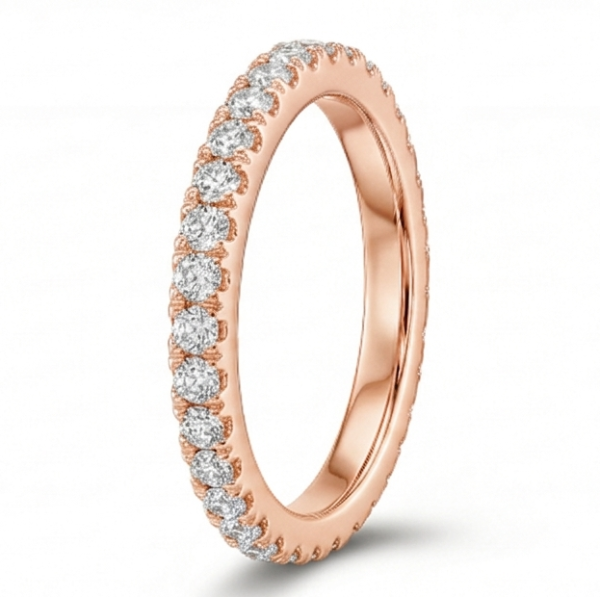 Deimantinė juostelė su laboratoriniais deimantais (1.00 ct) 2.00 mm raudono aukso 0.03 ct