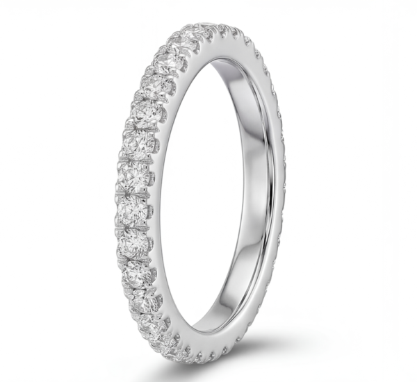 Deimantinė juostelė su laboratoriniais deimantais (1.40 ct) 2.50 mm balto aukso