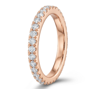 Deimantinė juostelė su laboratoriniais deimantais (1.40 ct) 2.50 mm raudono aukso