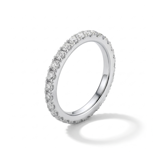 Deimantinės juostelės su laboratoriniais deimantais (1.00 ct) 2.00 mm balto aukso 2