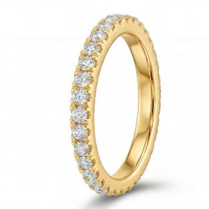 Deimantinės juostelės su laboratoriniais deimantais (1.00 ct) 2.00 mm geltono aukso
