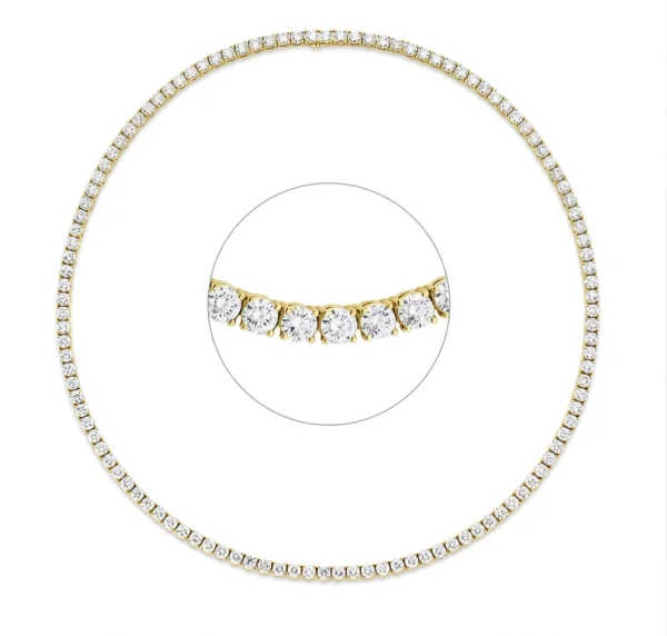 Grandinėlė su deimantais - Tennis geltono aukso 4.21 ct