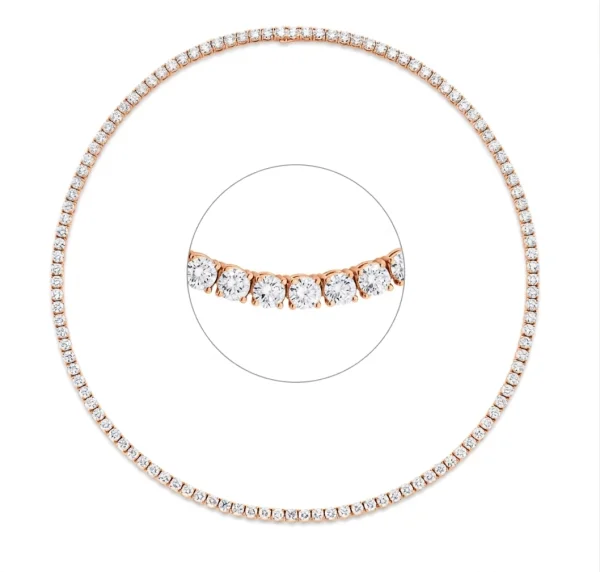 Grandinėlė su deimantais - Tennis raudono aukso 4.21 ct