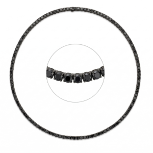 Grandinėlė su juodais deimantais - Tennis kolje 9.40 ct