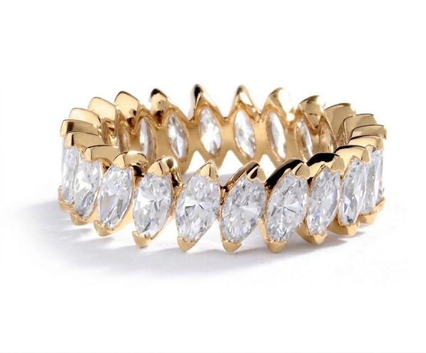 Deimantinė juostelė 14 Marquise 4.26 karatai geltonas auksas