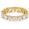 Išskirtinė deimantinė juostelė 5Emerald & 5Heart 7.03 karatai geltono aukso