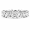 Išskirtinė deimantinė juostelė Emerald & Round 7.36 karatai balto aukso