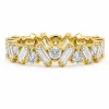 Išskirtinė deimantinė juostelė Emerald & Round 7.36 karatai geltono aukso