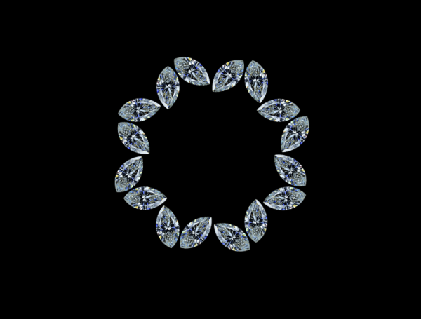 Deimantinė juostelė su 18 Marquise 5.48 karatai