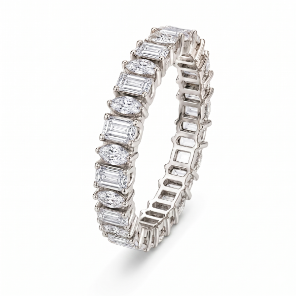 Marquise & 9 Baguette deimantai 4.50 karatai raudono aukso