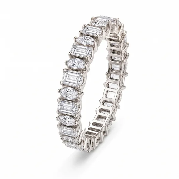 Marquise & 9 Baguette deimantai 4.50 karatai raudono aukso