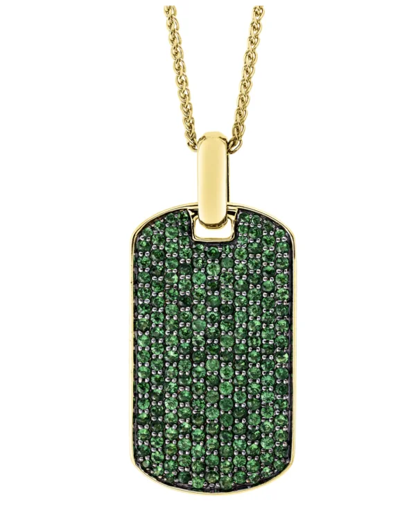 Pakabukas vyrui su žaliais brangakmeniais (2.39 ct)