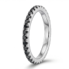 Deimantinė juostelė su juodais deimantais (0.50 ct) 1.50 mm balto aukso