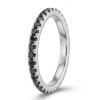 Deimantinė juostelė su juodais deimantais (0.50 ct) 1.50 mm balto aukso