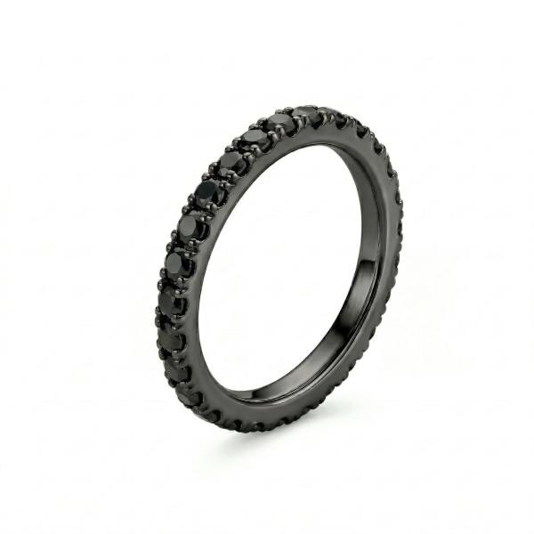 Deimantinė juostelė su juodais deimantais (1.00 ct) 2.00 mm juodo aukso 3