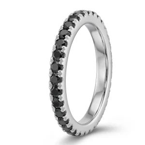 Deimantinė juostelė su juodais deimantais (1.40 ct) 2.50 mm balto aukso