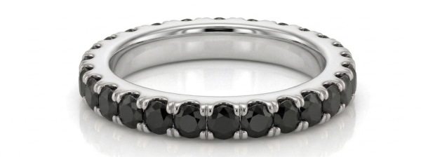 Deimantinė juostelė su juodais deimantais (2.20 ct) 3.10 mm baltas auksas 11