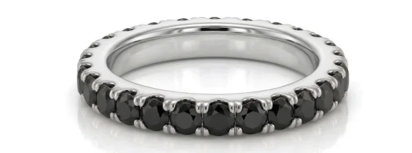 Deimantinė juostelė su juodais deimantais (2.20 ct) 3.10 mm baltas auksas 11