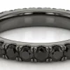 Deimantinė juostelė su juodais deimantais (2.20 ct) 3.10 mm juodas auksas 11
