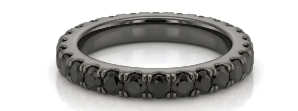 Deimantinė juostelė su juodais deimantais (2.20 ct) 3.10 mm juodas auksas 11